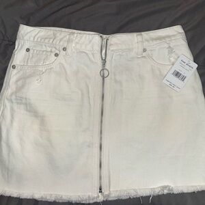 Free People Vintage White Denim Skirt